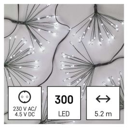 LUČKE nov. FIREWORKS 300LED Bele 5,2m+3m+ časovnik IP44