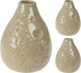 Vaza z dekorjem krem, 12cm
