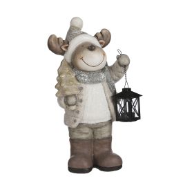 Figura božična jelenček z lanterno 48cm, Edel.
