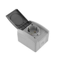 Vtičnica vijačna 16A/250V Q OG N/O siva IP54