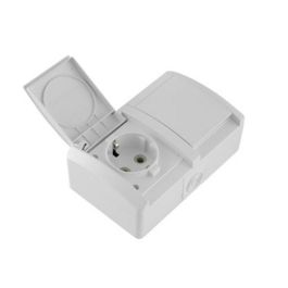 Vtičnica vijačna dvojna 16A/250V Q OG N/O bela IP54