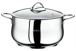 Lonec 2,3l s stekl. pokrovom 2-R inox fi18x10cm, indukcija
