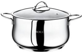 Lonec 6,2l s stekl. pokrovom 2-R inox fi24x14cm, indukcija
