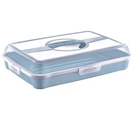 Pladenj s pokrovom za pecivo Enrico, 43x29,5x10,5cm, nordic blue
