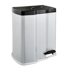 Koš za smeti Gunnar 7+15l, 39,5x29x43,5cm, light silver

