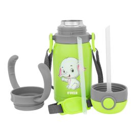 Bidon otroški za vodo 300ml INOX zelen Noveen