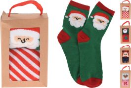 Nogavice XMAS, ena velikost, 4 vzorci
