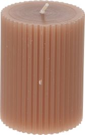 Sveča rebrasta Pillar 8cm, rjava
