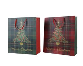 Vrečka darilna novoletna Xmas tree 12x30x42cm
