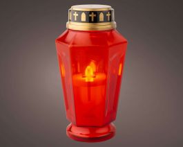 Sveča nagrobna LED 15,5cm, rdeča
