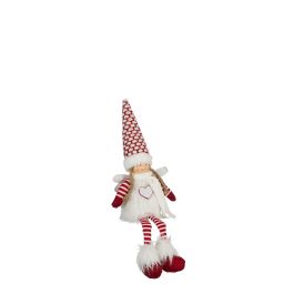 Figura božična punčka angel rdeč 50 cm, Edel.