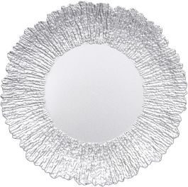 Krožnik dekorativni Anemone srebrn, 33cm, pvc
