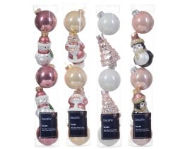 Bučke novoletne roza/bele 7 cm, set  5/1 , Kaem.