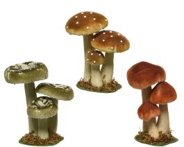 Gobica žametna rjavo/zelena 17 cm, set 3/1, Kaem.