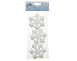 Okras novoletni snežinka bela 7,5 cm, set 3/1, Kaem.