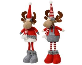 Figura božična jelenček rdečo/siv 50 cm, Kaem.