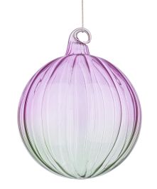 Bučka novoletna steklo viola/zelena, fi 100 mm, Bizz.