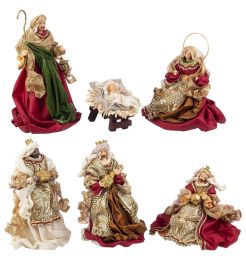 Jaslice okrasne belo/rdeče, set 6/1, dimenzije: 3 x 15x15x28cm, 1 x 18x18x20 cm, 1 x 20x18x25 cm, Bizz.