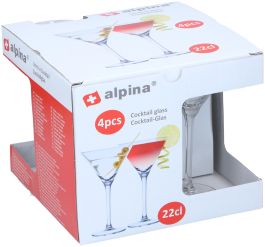 Kozarec za koktajl, 220ml, 4/1**

