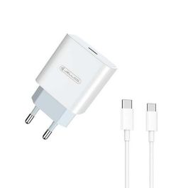 Polnilec hišni USB-C, QC DC5V, 3A, 20W bel + 3.0 kabel USB-C