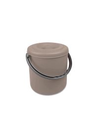 Vedro s pokrovom 15l, sivo, 27x29cm
