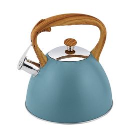 Čajnik Blue z ročajem imit.lesa 3l, inox
