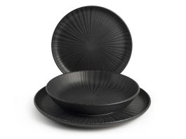 Krožnik garnitura Venere Nordic, 18/1, črna
