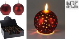 Sveča Božična bunka, LED, 10 cm, rdeča
