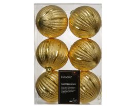 Bučke novoletne zlate plastične fi 8 cm, set 6/1, Kaem.