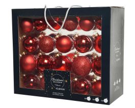 Bučke novoletne božično rdeče steklo fi 7 cm, set 42/1, Kaem.