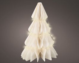 Smrečica novoletna bela papir led 25 cm, Kaem.