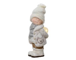 Figura božična fantek s kroglo 46 cm, Kaem.