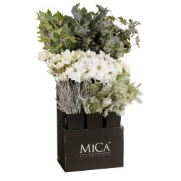 Cvetje umetno Mica, božično belo/zasneženo zeleno 63-90 cm, Edel.