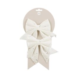 Okrasek za jeklo mašnica bela 13 cm, set 2/1, Edel.