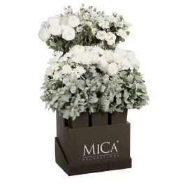 Cvetje umetno Mica, božično belo/zasneženo zeleno 63-76 cm
