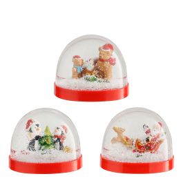 Krogla snežna Xmas figurice rdeče, 9x6,5cm
