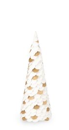 Smreka novoletna iz kartona, bela, 32 x10cm
