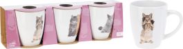 Lonček Mug dekor muce  220ml  set 3/1
