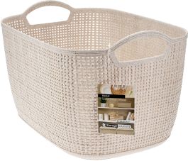 Košara za shranjevanje z dvema ročajema, videz pletenja 35x29x13cm, pvc 
