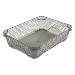 Košara mrežasta za shranjevanje Mirko, 36x26,5x7cm, crystal grey, pvc
