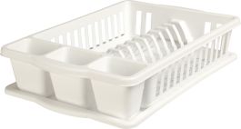 Odcejalnik posode bel, 40x26x8,5cm, pvc

