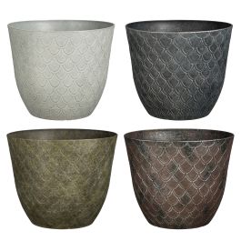 Lonec cvetlični Mica, Tokio siv, antrancit, zelen, rjav v 33 x š 40,5 cm, Edel.