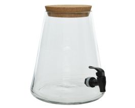 Vrč steklen za vodo s pipco, 5l
