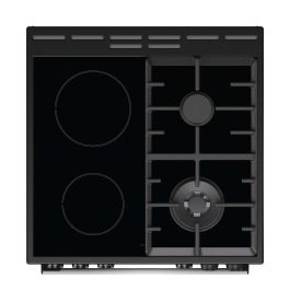 Štedilnik kombinirani Gorenje GKC6C60XT, širina 60 cm, 2x steklokeramika, 2x plin, inox