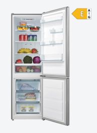 Hladilnik z zamrzovalnikom spodaj Vivax CF-310ENF X, višina 188 cm, širina 59,5 cm, inox