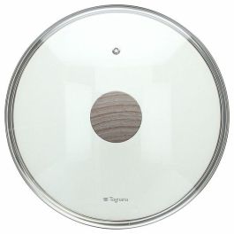Pokrov steklen 26cm, gumb imitacija lesa
