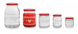 Kozarec za vlaganje dekor SWEET HOME s pokrovčkom,, 100ml 
