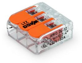 Hitra inštalacijska sponka WAGO 1x3P 0,5-4mm2 za trdo in mehko žico 450V 32A 50kos Wago