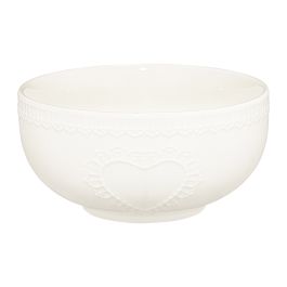 Skleda Galactic, bela, srčki, 13cm, porcelan

