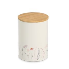 Doza kovinska z bambus pokrovom Flowers, 1400ml
